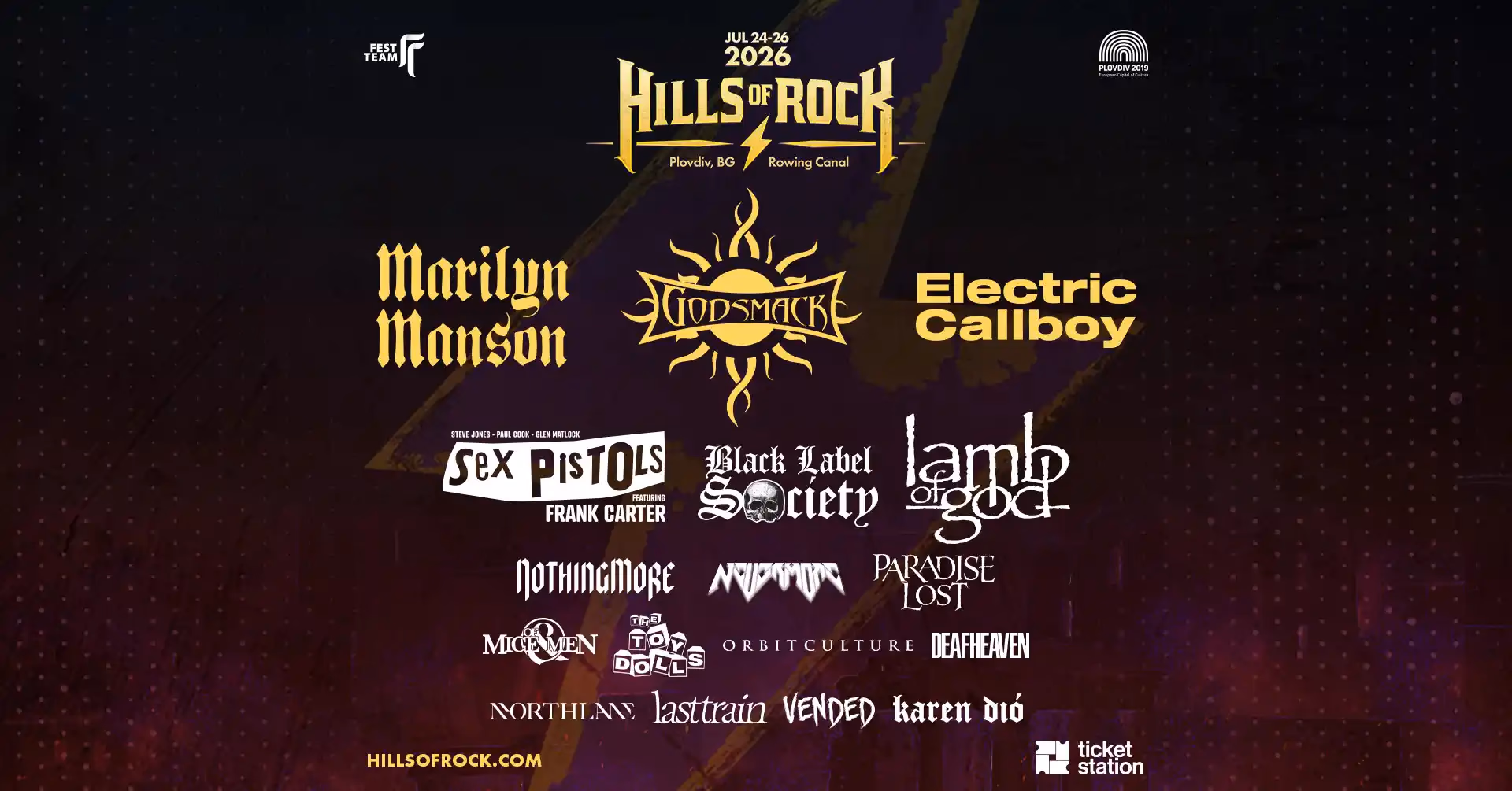 Hills of Rock 2026 с Marilyn Manson, Godsmack и Electric Callboy